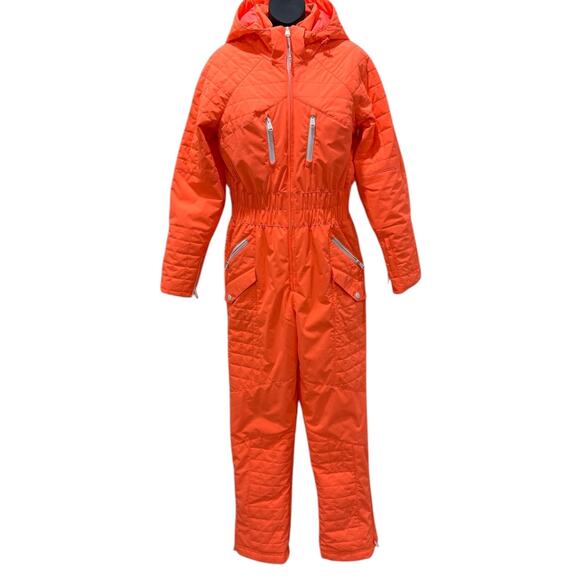 Free People All Prepped Ski Suit Jumpsuit In Neon Coral - Picture 2 of 9